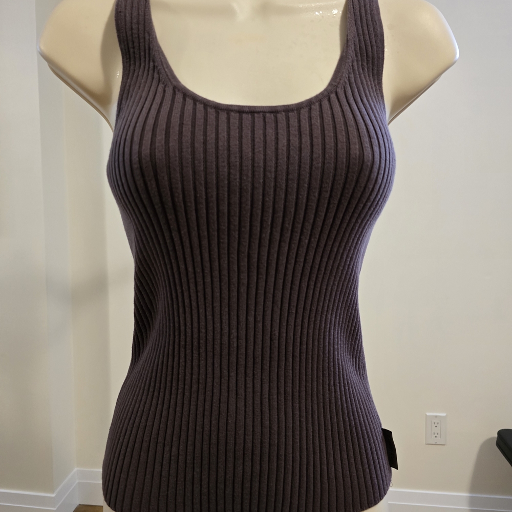 Calvin Klein Deep Purple Ribbed Tank Top